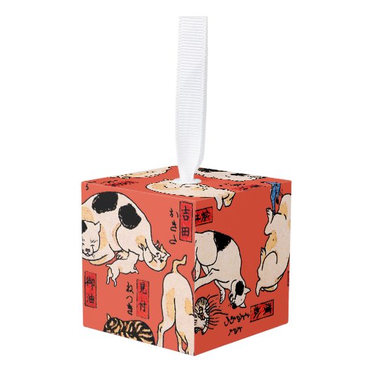 Japanse katten Ukiyo-e Funny kat Decoratie (Voorkant hoekig)