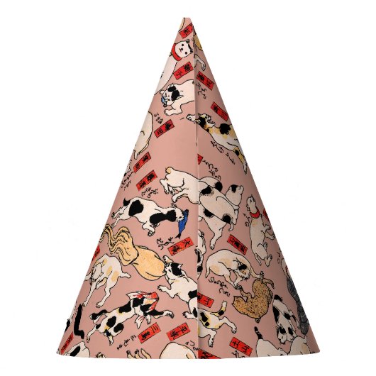 Japanse katten Ukiyo-e Funny kat Feesthoedjes (Achterkant)