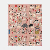 Japanse katten Ukiyo-e Funny kat Fleece Deken (Voorkant)