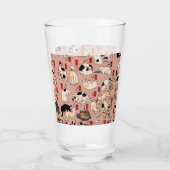 Japanse katten Ukiyo-e Funny kat Glas (Achterkant)