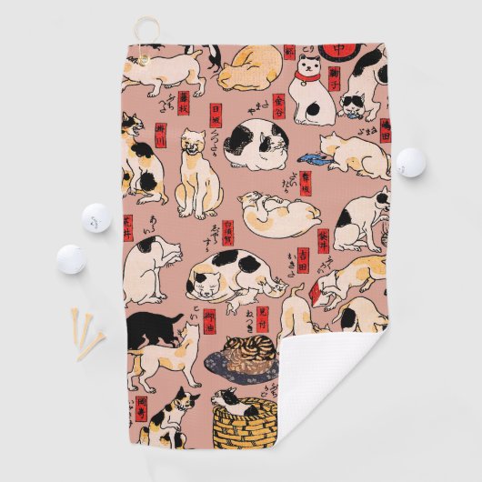 Japanse katten Ukiyo-e Funny kat Golfhanddoek (Insitu)
