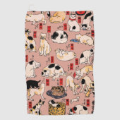Japanse katten Ukiyo-e Funny kat Golfhanddoek (Voorkant)