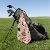 Japanse katten Ukiyo-e Funny kat Golfhanddoek (Groen)