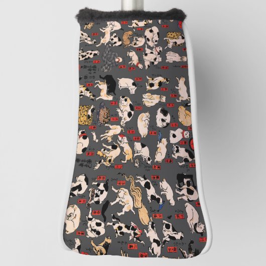 Japanse katten Ukiyo-e Funny kat Golfheadcover (Draai 90)