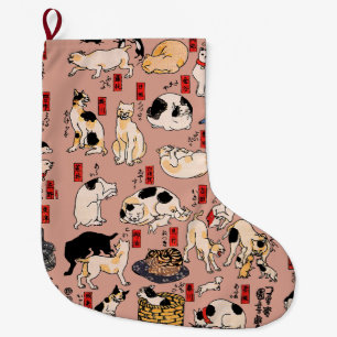 Japanse katten Ukiyo-e Funny kat Grote Kerstsok