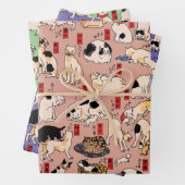 Japanse katten Ukiyo-e Funny kat Inpakpapier Vel (In situ)