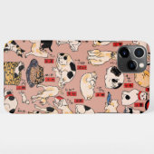 Japanse katten Ukiyo-e Funny kat iPhone Hoesje (Achterkant horizontaal)