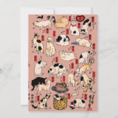 Japanse katten Ukiyo-e Funny kat Kaart (Achterkant)