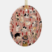 Japanse katten Ukiyo-e Funny kat Keramisch Ornament (Rechts)