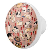 Japanse katten Ukiyo-e Funny kat Keramische Knop (Rechts)