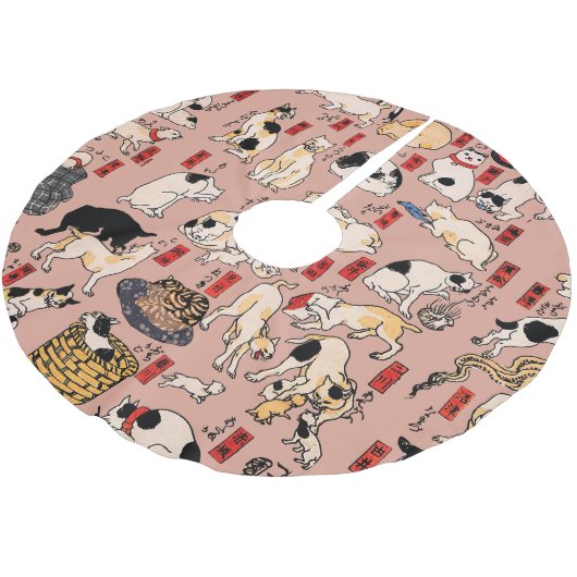Japanse katten Ukiyo-e Funny kat Kerstboom Rok (Gekanteld)