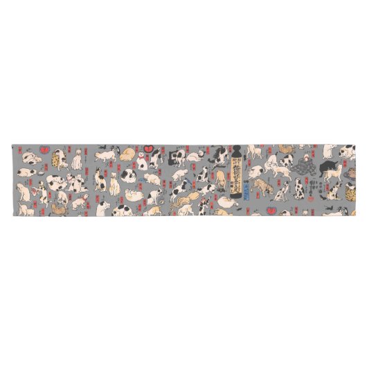 Japanse katten Ukiyo-e Funny kat Korte Tafelloper (Horizontaal)