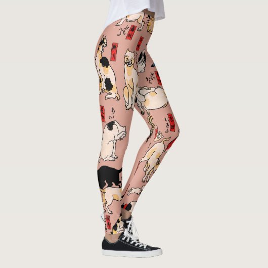 Japanse katten Ukiyo-e Funny kat Leggings (Rechts)
