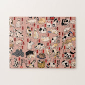 Japanse katten Ukiyo-e Funny kat Legpuzzel (Horizontaal)