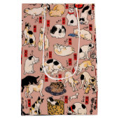 Japanse katten Ukiyo-e Funny kat Medium Cadeauzakje (Achterkant)