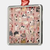 Japanse katten Ukiyo-e Funny kat Metalen Ornament (Links)