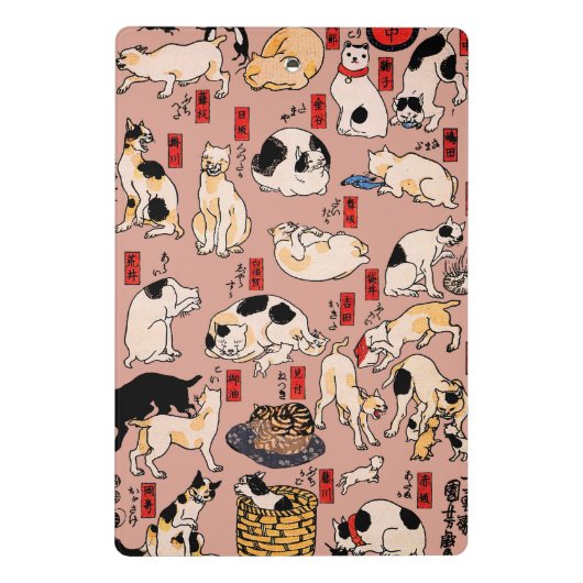 Japanse katten Ukiyo-e Funny kat Mini Klembord (Achterkant)