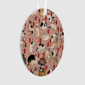Japanse katten Ukiyo-e Funny kat Ornament (voorkant)