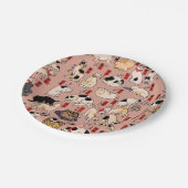 Japanse katten Ukiyo-e Funny kat Papieren Bordje (Gekanteld)