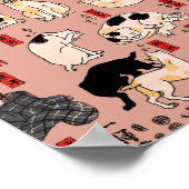 Japanse katten Ukiyo-e Funny kat Poster (Hoek)