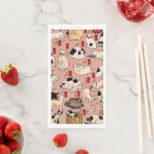 Japanse katten Ukiyo-e Funny kat Servet (Insitu)