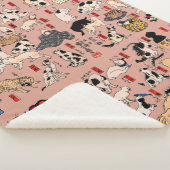 Japanse katten Ukiyo-e Funny kat Sherpa Deken (3/4)