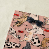 Japanse katten Ukiyo-e Funny kat Strandlaken (In situ)