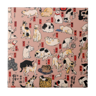 Japanse katten Ukiyo-e Funny kat Tegeltje