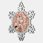 Japanse katten Ukiyo-e Funny kat Tin Sneeuwvlok Ornament (Rechts)