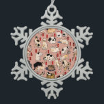 Japanse katten Ukiyo-e Funny kat Tin Sneeuwvlok Ornament<br><div class="desc">Dit afbeelding is gebaseerd op de ukiyo-e Cats print van de Japanse houtsnede illustrator Utagawa Kuniyoshi (1797-1861). Deze antiek ukiyo-e print heeft vijfenvijftig poezen die allerlei katachtige dingen doen. Katten voorgesteld als de drieënvijftig stations van de Tokaido,  1850</div>