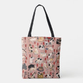 Japanse katten Ukiyo-e Funny kat Tote Bag (Achterkant)
