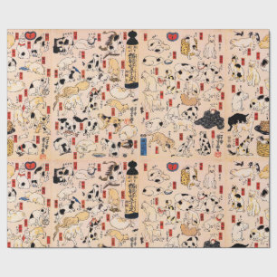 Japanse katten van Utagawa Kuniyoshi — Verpakkings Cadeaupapier