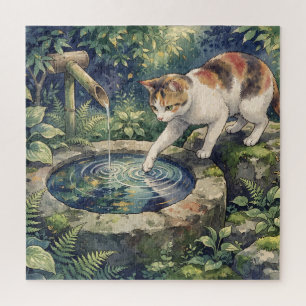Japanse Katten Watercolor Kunst Legpuzzel