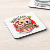 Japanse kattenetende noedels met kruipstokken bier onderzetter (Linkerzijde)