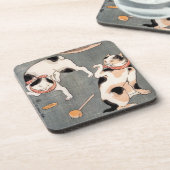  Japanse kattenkunst Drankjes Onderzetter (Linkerzijde)