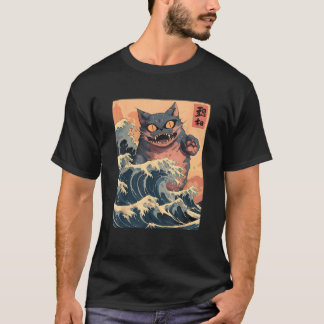 Japanse kattenliefhebber Harajuku Anime Style Cat  T-shirt