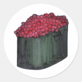 Japanse Kaviaar Sushi Maki Roll Japan Restaurant Ronde Sticker (Voorkant)