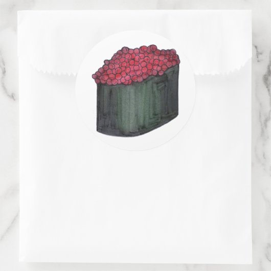 Japanse Kaviaar Sushi Maki Roll Japan Restaurant Ronde Sticker (Tas)