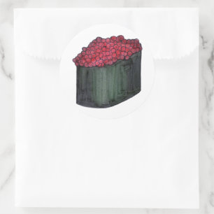 Japanse Kaviaar Sushi Maki Roll Japan Restaurant Ronde Sticker