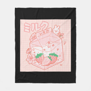 Japanse Kawaii Anime Aesthetische Roze Strawber Fleece Deken