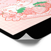Japanse Kawaii Anime Aesthetische Roze Strawber Poster (Hoek)