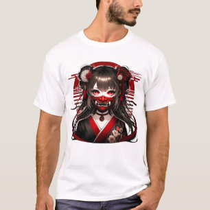 Japanse Kawaii Anime Girl Gothic Waifu Otaku Oni T-shirt