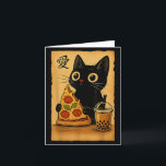 Japanse Kawaii Anime Kat Pizza Een Thee Kat Eet P Kaart<br><div class="desc">Japanse Kawaii Anime Kat Pizza Een Thee Kat Eet Pizza</div>