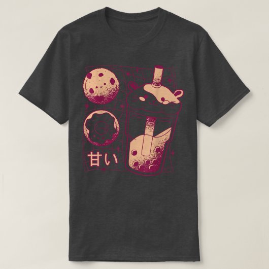 Japanse Kawaii Boba Tea Guinea Pig Donut Cookie G T-shirt (Design voorkant)