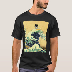 Japanse Kawaii Cat Surfer Great Wave bij Kanagawa T-shirt