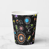 Japanse Kawaii Culture Doodles op zwart Papieren Bekers (Achterkant)
