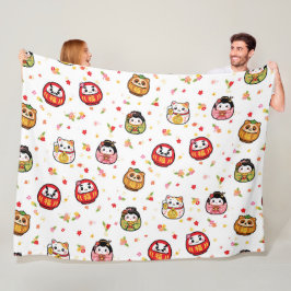 Japanse Kawaii Daruma Kokeshi poppen Fleece Deken