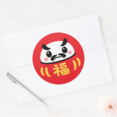 Japanse Kawaii daruma Ronde Sticker (Envelop)