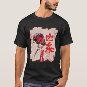 Japanse Kawaii Geisha Meisje in Kimono Japan Art V T-shirt