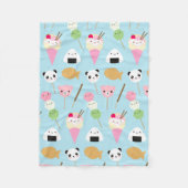 Japanse Kawaii Snacks Fleece Deken (Voorkant)